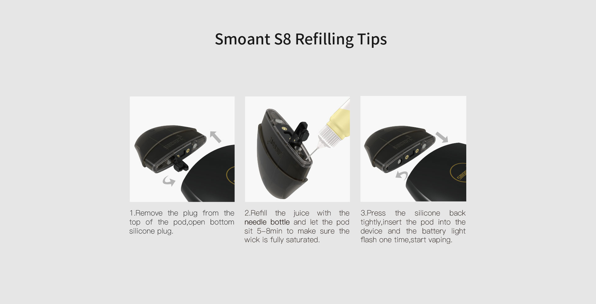 how to fill the S8 pod kit