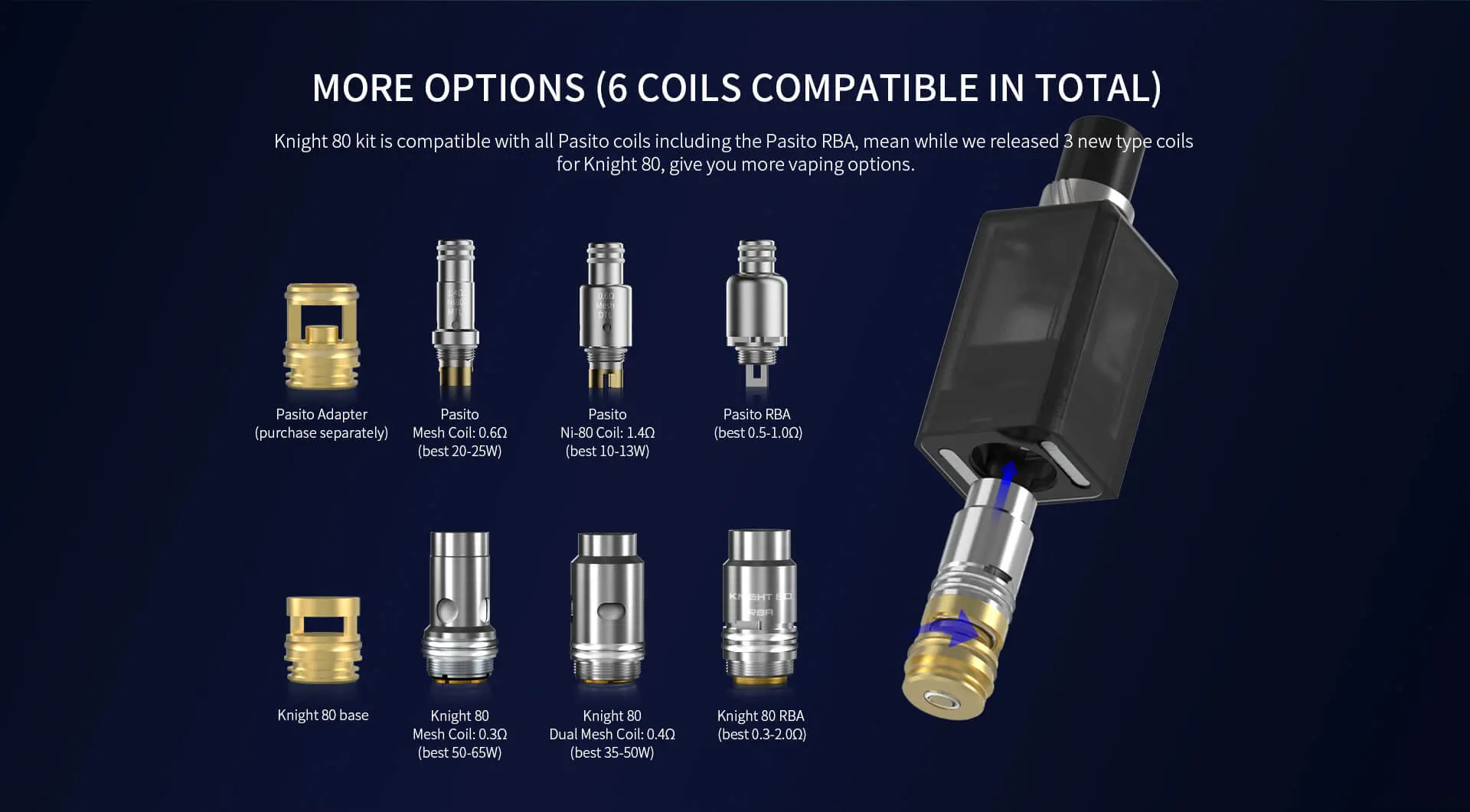 SMOANT KNIGHT 80 6 COILS COMPATIBLE IN TOTAL