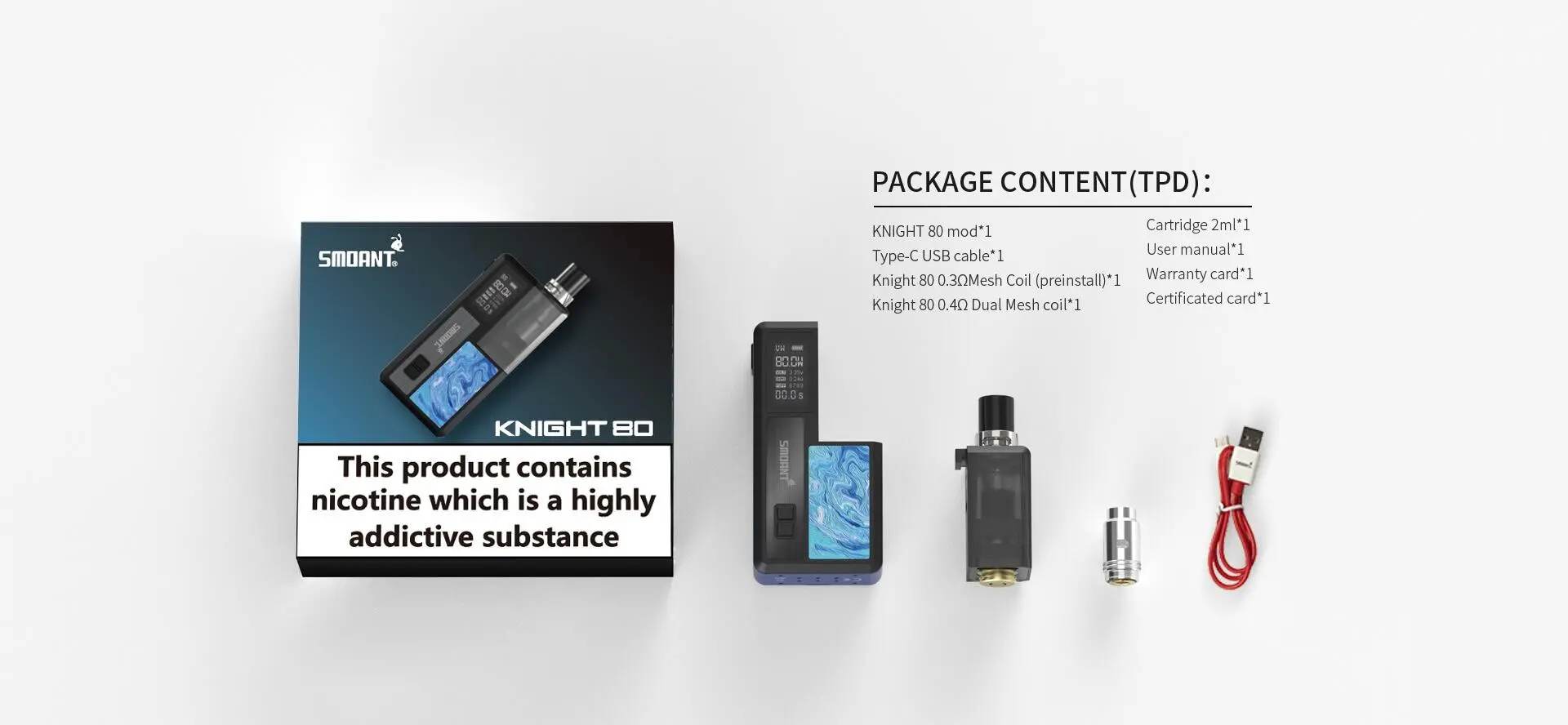 smaont knight 80 PACKAGE CONTENT(TPD)