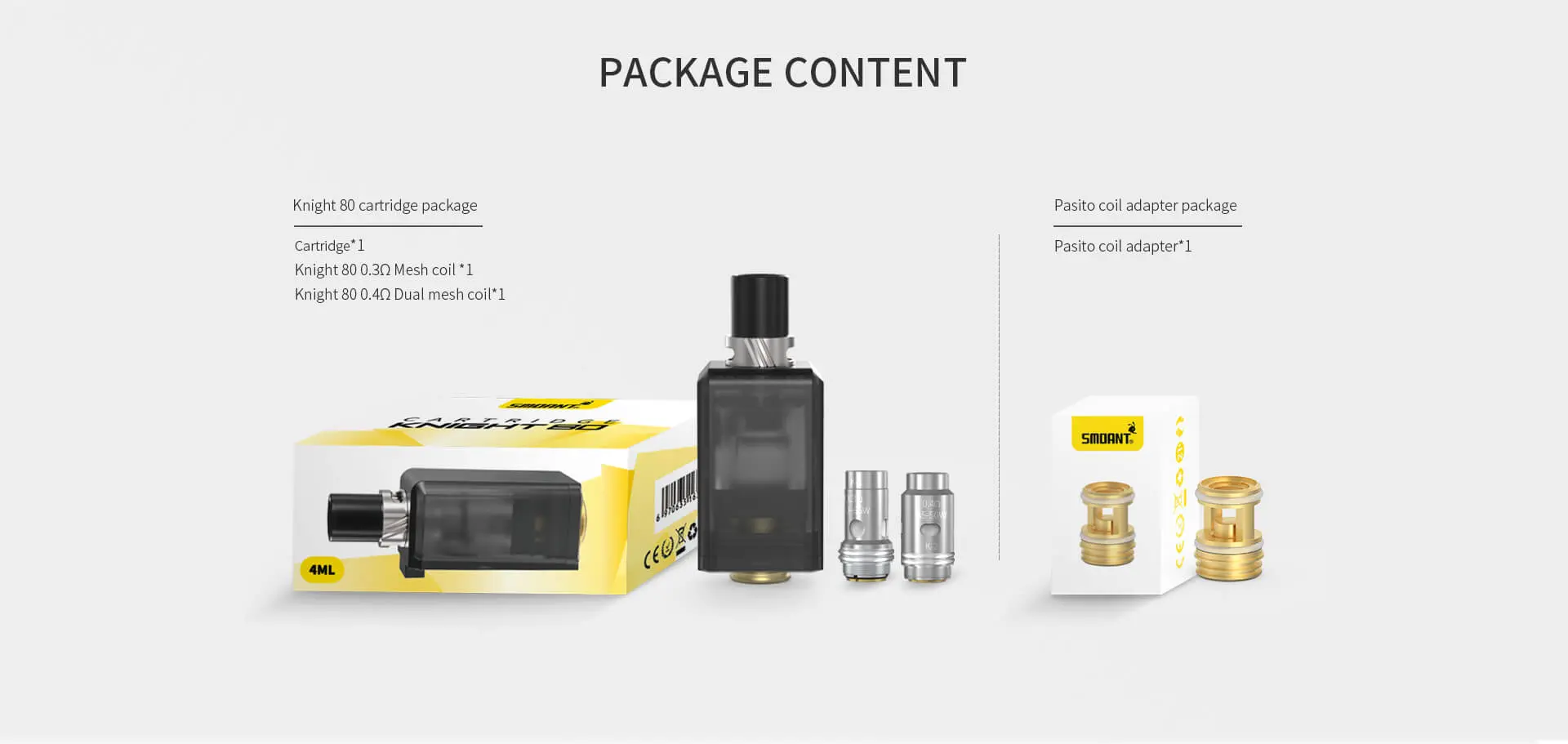 smaont knight 80 PACKAGE CONTENT